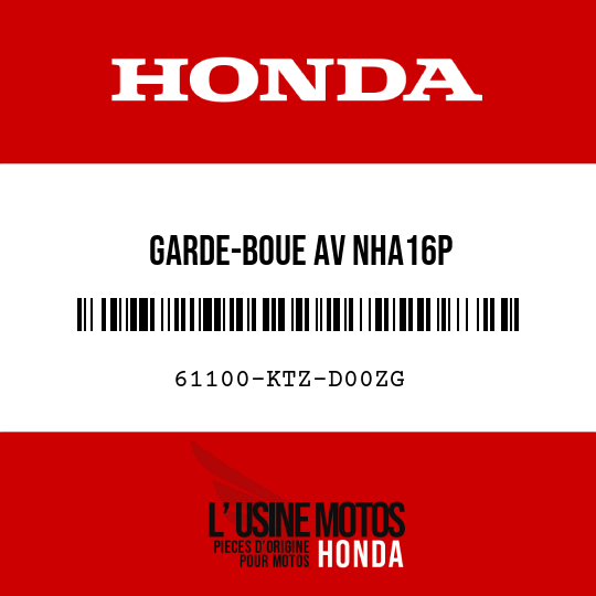image de 61100-KTZ-D00ZG GARDE-BOUE AV NHA16P