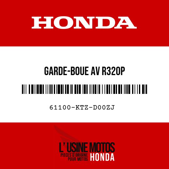 image de 61100-KTZ-D00ZJ GARDE-BOUE AV R320P