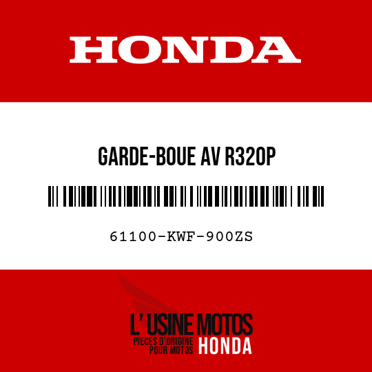 image de 61100-KWF-900ZS GARDE-BOUE AV R320P