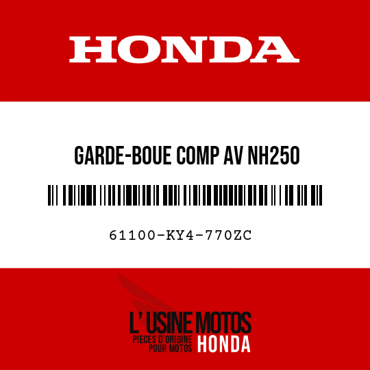 image de 61100-KY4-770ZC GARDE-BOUE COMP AV NH250 