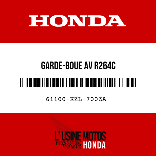 image de 61100-KZL-700ZA GARDE-BOUE AV R264C