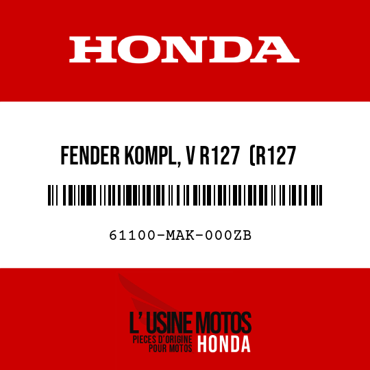 image de 61100-MAK-000ZB FENDER KOMPL, V R127  (R127 FUNKELNDROT)