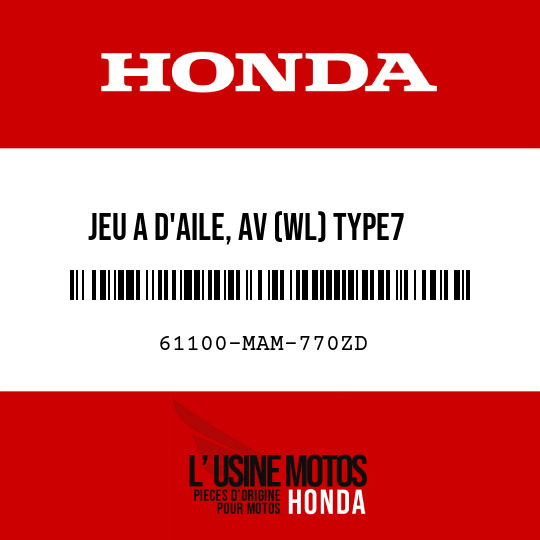 image de 61100-MAM-770ZD JEU A D'AILE, AV (WL) TYPE7 