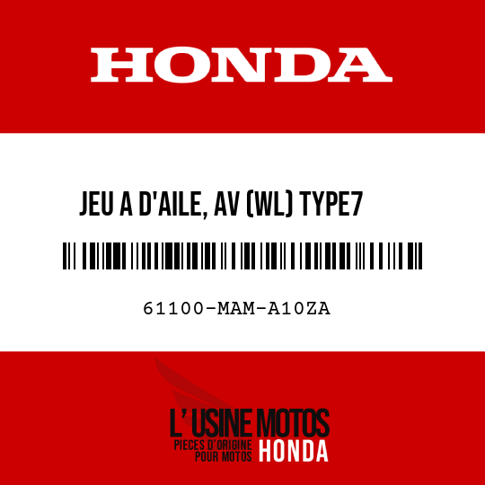 image de 61100-MAM-A10ZA JEU A D'AILE, AV (WL) TYPE7 