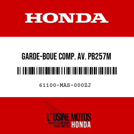 image de 61100-MAS-000ZJ GARDE-BOUE COMP. AV. PB257M
