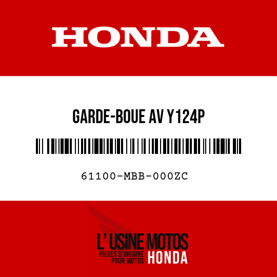 image de 61100-MBB-000ZC GARDE-BOUE AV Y124P 