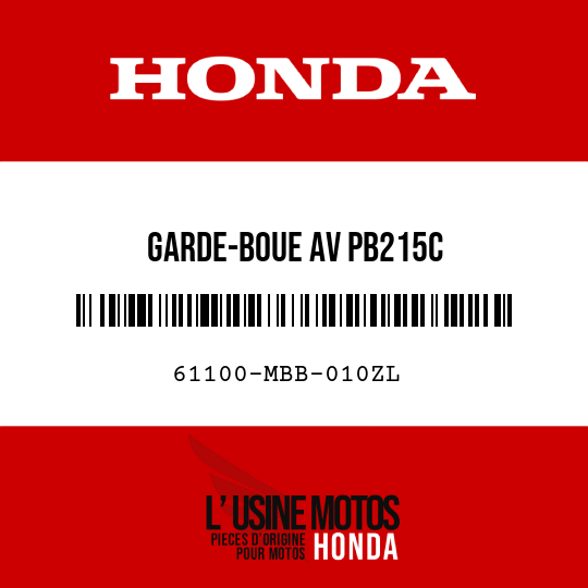 image de 61100-MBB-010ZL GARDE-BOUE AV PB215C 