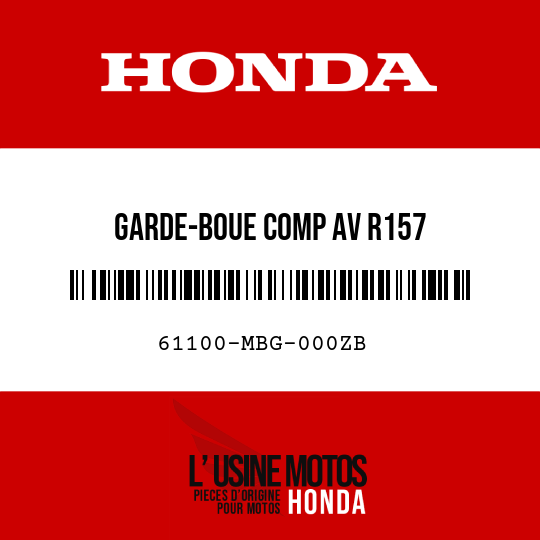 image de 61100-MBG-000ZB GARDE-BOUE COMP AV R157 