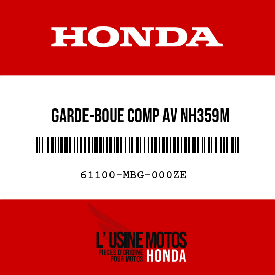 image de 61100-MBG-000ZE GARDE-BOUE COMP AV NH359M 