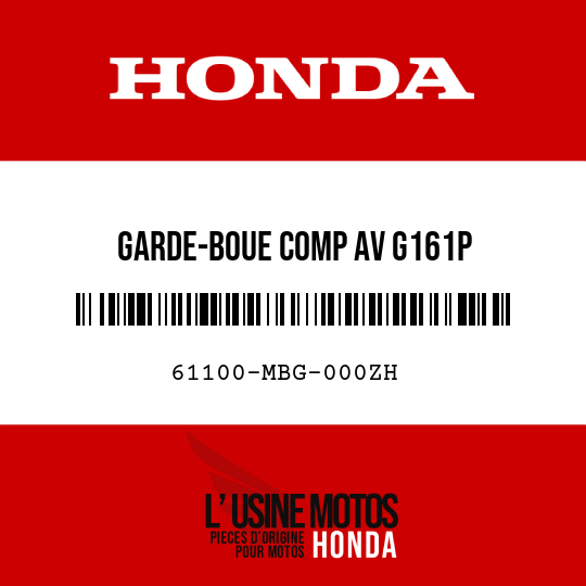 image de 61100-MBG-000ZH GARDE-BOUE COMP AV G161P 