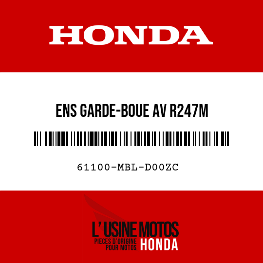 image de 61100-MBL-D00ZC ENS GARDE-BOUE AV R247M 