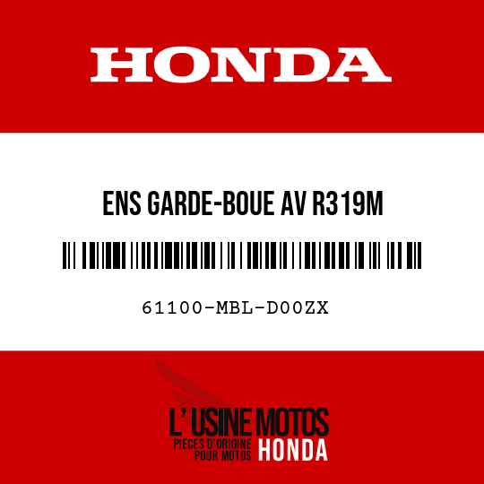 image de 61100-MBL-D00ZX ENS GARDE-BOUE AV R319M 