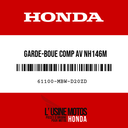 image de 61100-MBW-D20ZD GARDE-BOUE COMP AV NH146M 