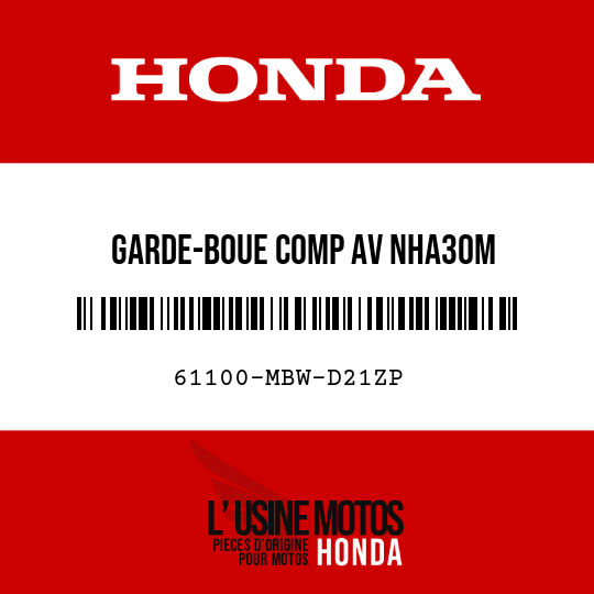 image de 61100-MBW-D21ZP GARDE-BOUE COMP AV NHA30M 