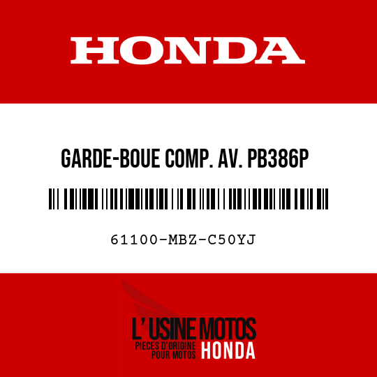 image de 61100-MBZ-C50YJ GARDE-BOUE COMP. AV. PB386P