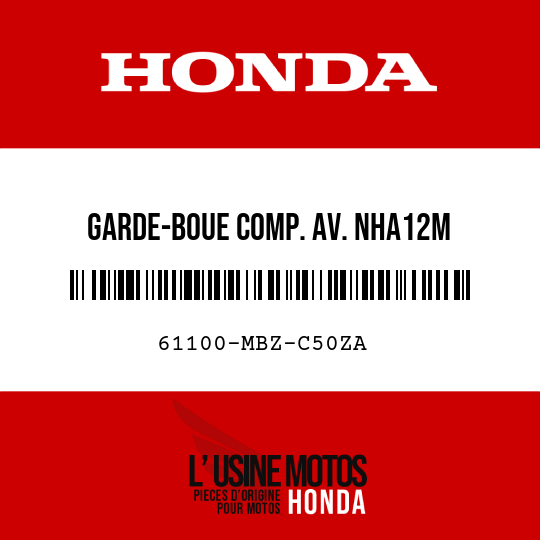 image de 61100-MBZ-C50ZA GARDE-BOUE COMP. AV. NHA12M 