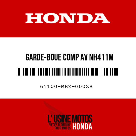 image de 61100-MBZ-G00ZB GARDE-BOUE COMP AV NH411M 