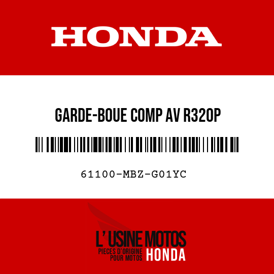 image de 61100-MBZ-G01YC GARDE-BOUE COMP AV R320P