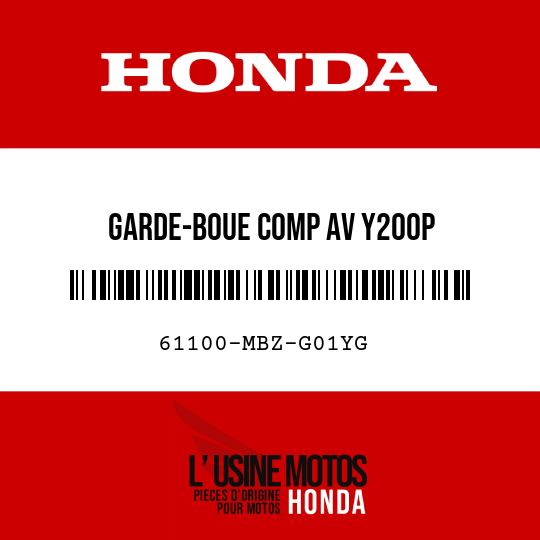 image de 61100-MBZ-G01YG GARDE-BOUE COMP AV Y200P