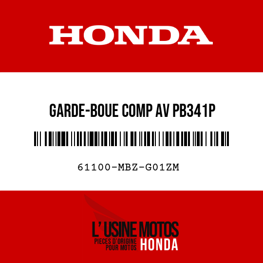 image de 61100-MBZ-G01ZM GARDE-BOUE COMP AV PB341P 
