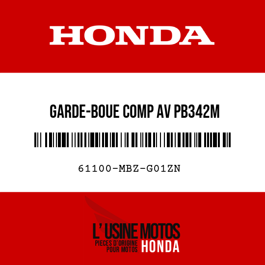 image de 61100-MBZ-G01ZN GARDE-BOUE COMP AV PB342M 