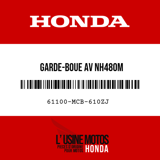 image de 61100-MCB-610ZJ GARDE-BOUE AV NH480M 