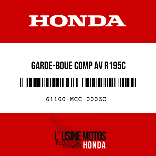 image de 61100-MCC-000ZC GARDE-BOUE COMP AV R195C 