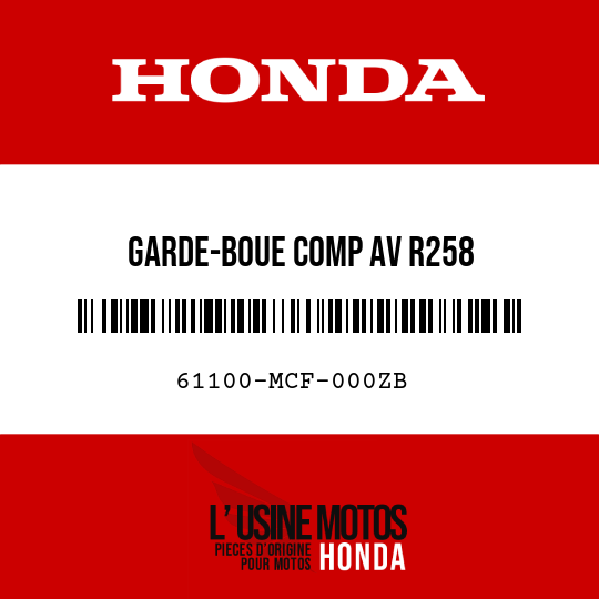 image de 61100-MCF-000ZB GARDE-BOUE COMP AV R258