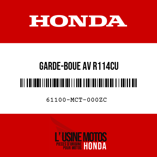 image de 61100-MCT-000ZC GARDE-BOUE AV R114CU 