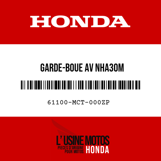 image de 61100-MCT-000ZP GARDE-BOUE AV NHA30M 