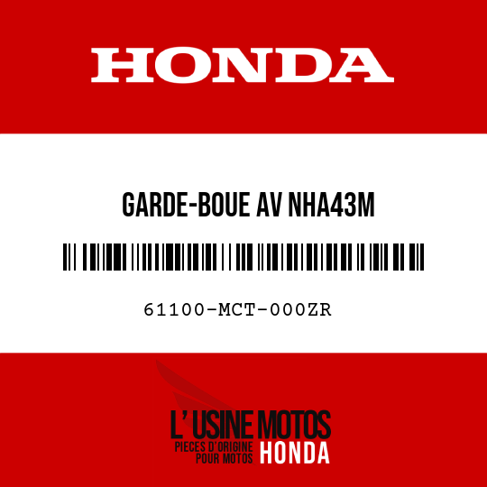 image de 61100-MCT-000ZR GARDE-BOUE AV NHA43M 