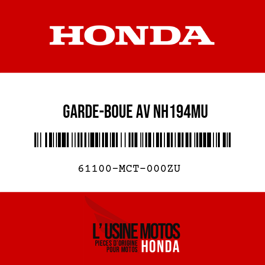 image de 61100-MCT-000ZU GARDE-BOUE AV NH194MU