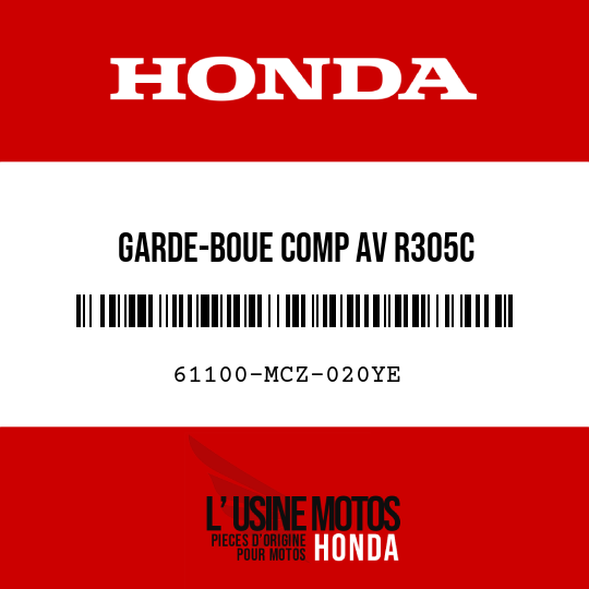 image de 61100-MCZ-020YE GARDE-BOUE COMP AV R305C 