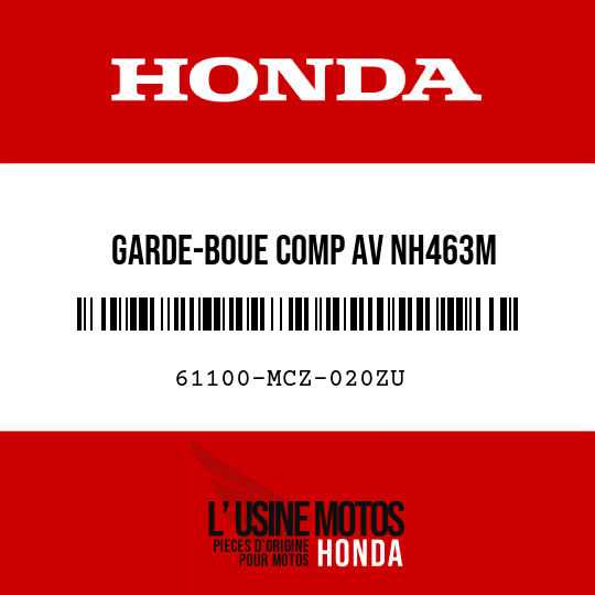 image de 61100-MCZ-020ZU GARDE-BOUE COMP AV NH463M 