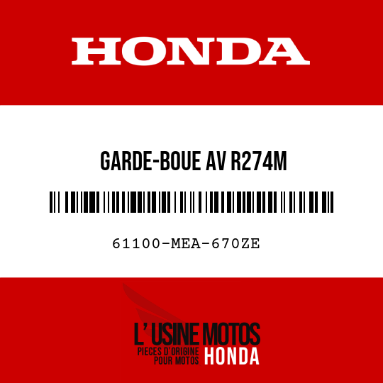 image de 61100-MEA-670ZE GARDE-BOUE AV R274M 