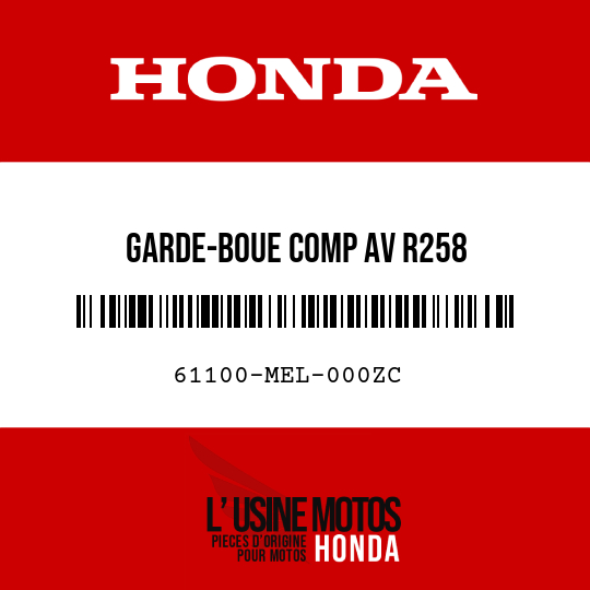 image de 61100-MEL-000ZC GARDE-BOUE COMP AV R258 