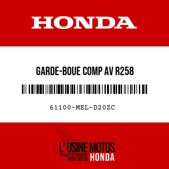 image de 61100-MEL-D20ZC GARDE-BOUE COMP AV R258 
