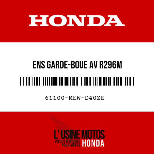 image de 61100-MEW-D40ZE ENS GARDE-BOUE AV R296M
