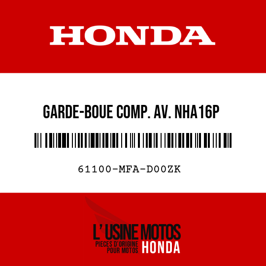 image de 61100-MFA-D00ZK GARDE-BOUE COMP. AV. NHA16P