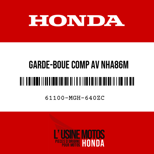 image de 61100-MGH-640ZC GARDE-BOUE COMP AV NHA86M