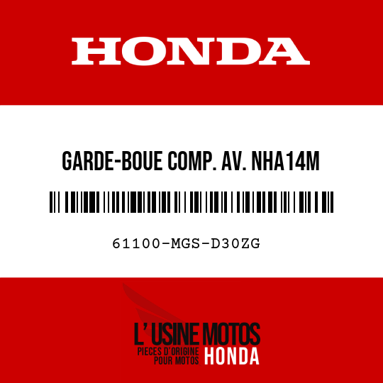 image de 61100-MGS-D30ZG GARDE-BOUE COMP. AV. NHA14M