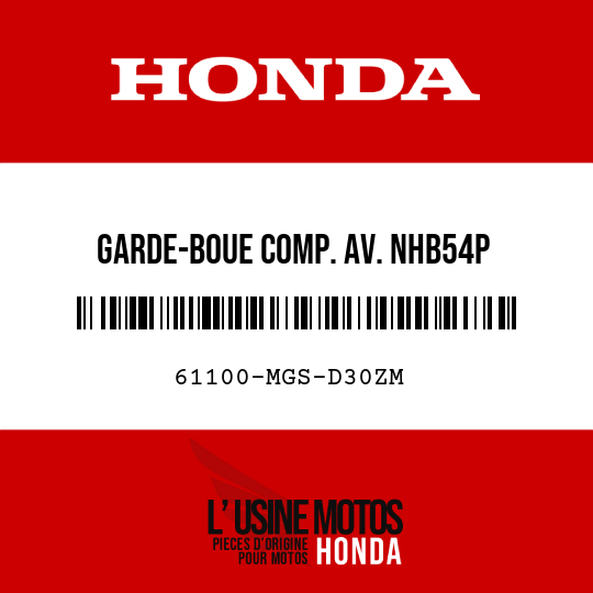 image de 61100-MGS-D30ZM GARDE-BOUE COMP. AV. NHB54P