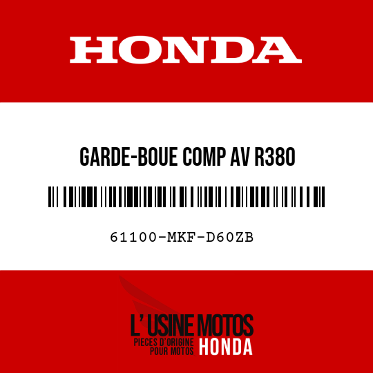 image de 61100-MKF-D60ZB GARDE-BOUE COMP AV R380