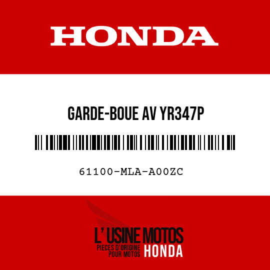 image de 61100-MLA-A00ZC GARDE-BOUE AV YR347P