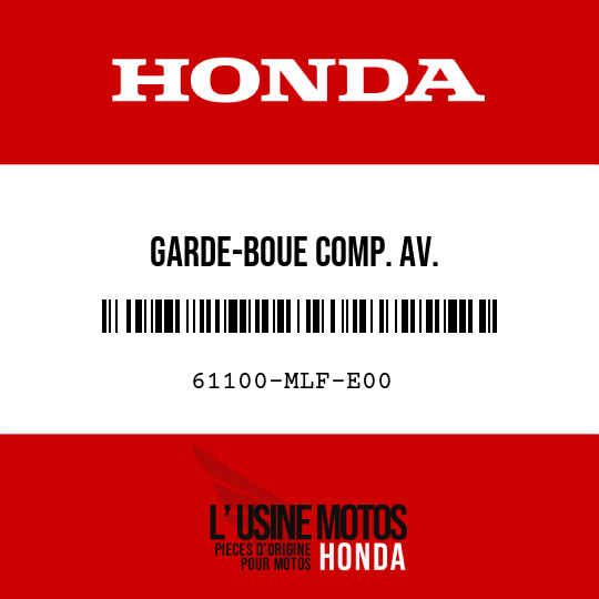 image de 61100-MLF-E00 GARDE-BOUE COMP. AV.