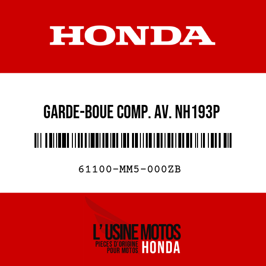 image de 61100-MM5-000ZB GARDE-BOUE COMP. AV. NH193P 