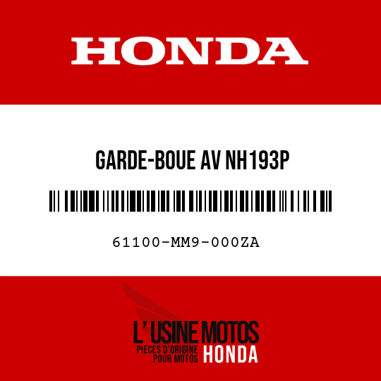 image de 61100-MM9-000ZA GARDE-BOUE AV NH193P 