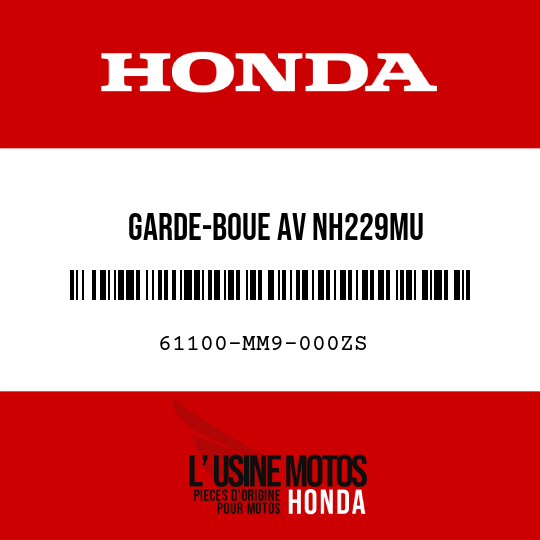 image de 61100-MM9-000ZS GARDE-BOUE AV NH229MU 
