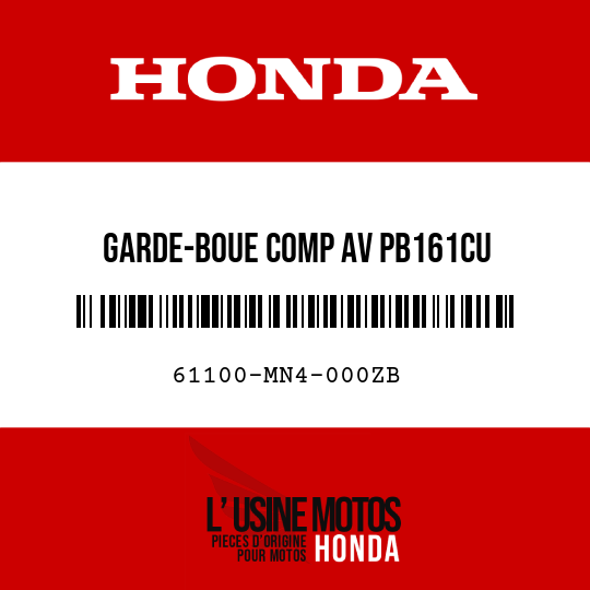 image de 61100-MN4-000ZB GARDE-BOUE COMP AV PB161CU 