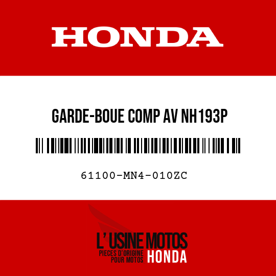 image de 61100-MN4-010ZC GARDE-BOUE COMP AV NH193P 